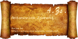 Antonovics Zsanett névjegykártya