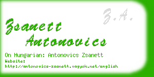 zsanett antonovics business card